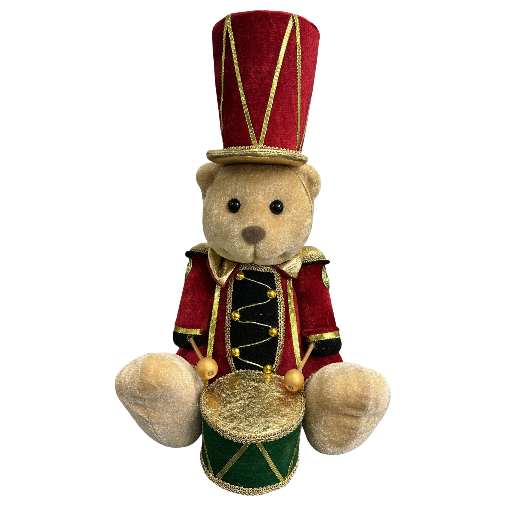 Sitting Nutcracker Bear w/ Drum, 15"
