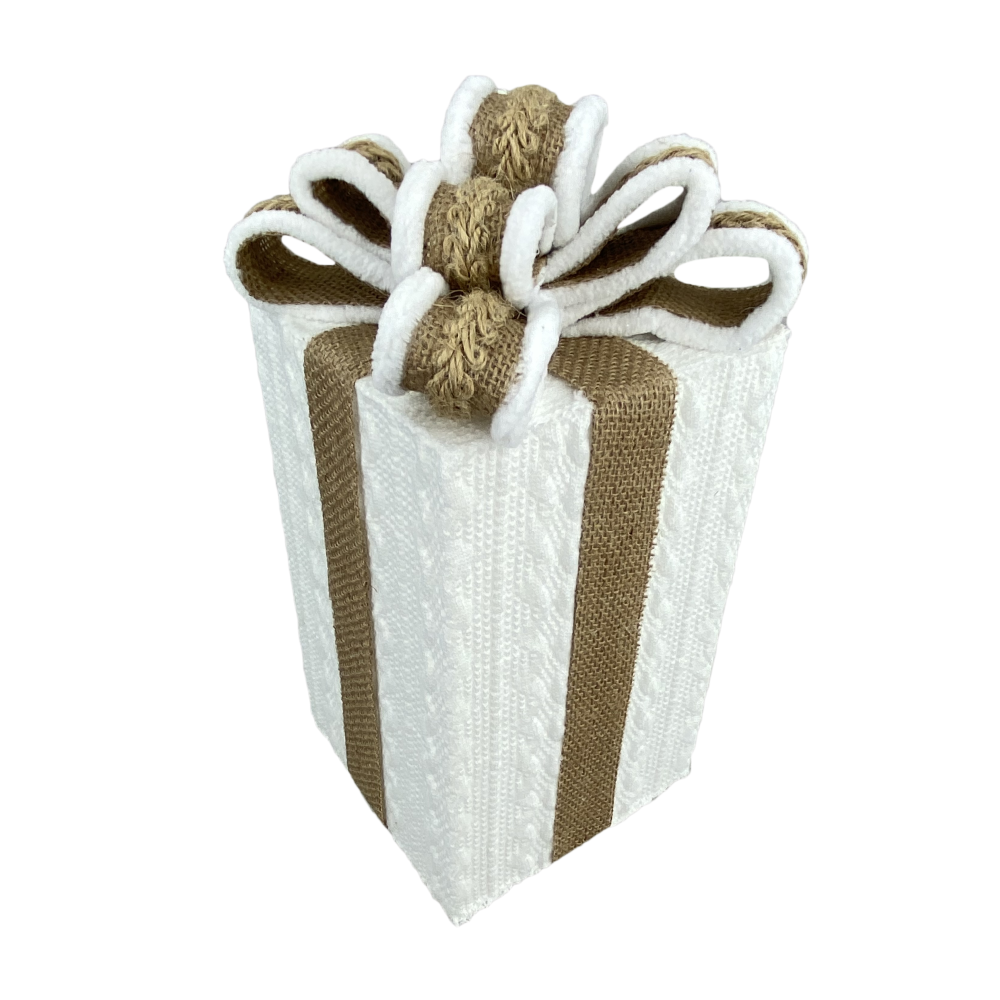 Knit Gift Box Ornament, 10"
