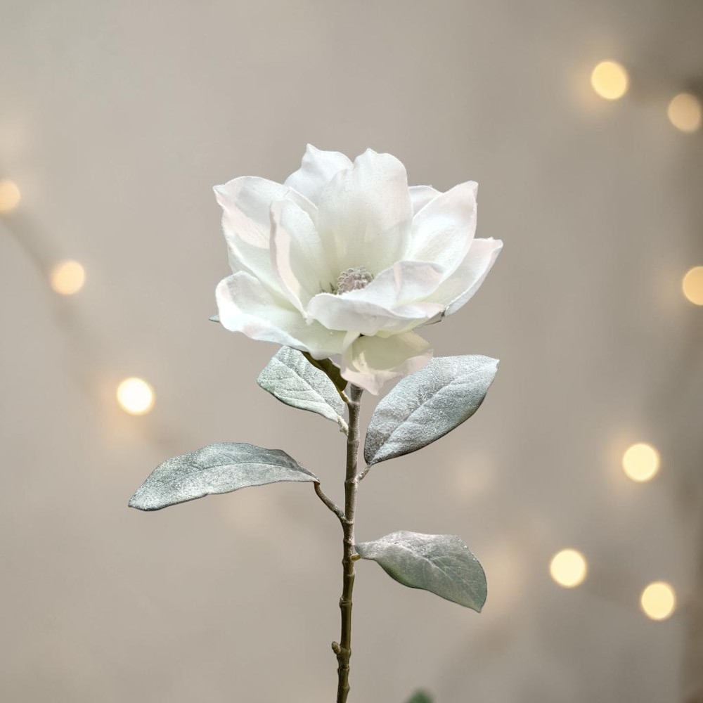 Snowy Magnolia Stem: White, 29"