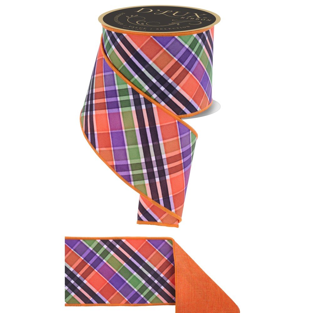 Halloween Bold Plaid Fused: Orange, 4"