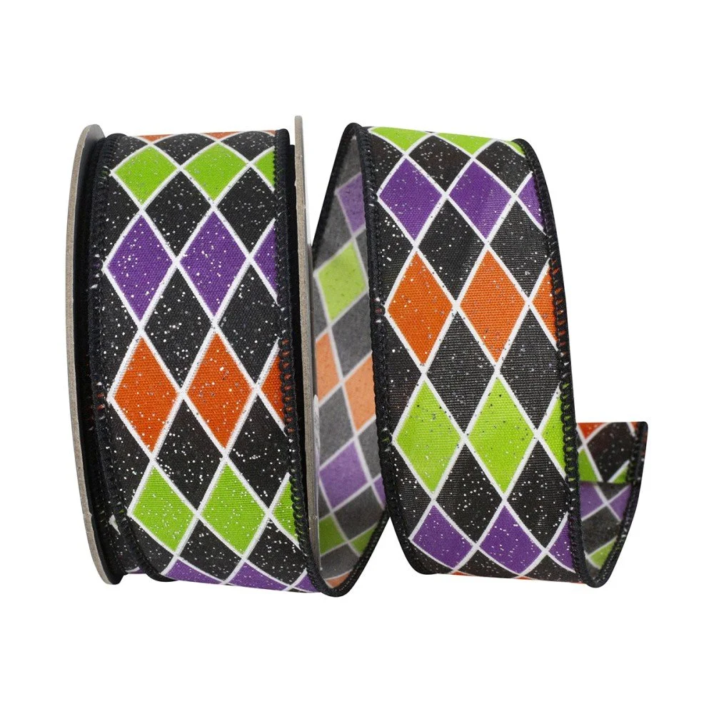 Halloween Diamond Glitter Ribbon, 1.5"