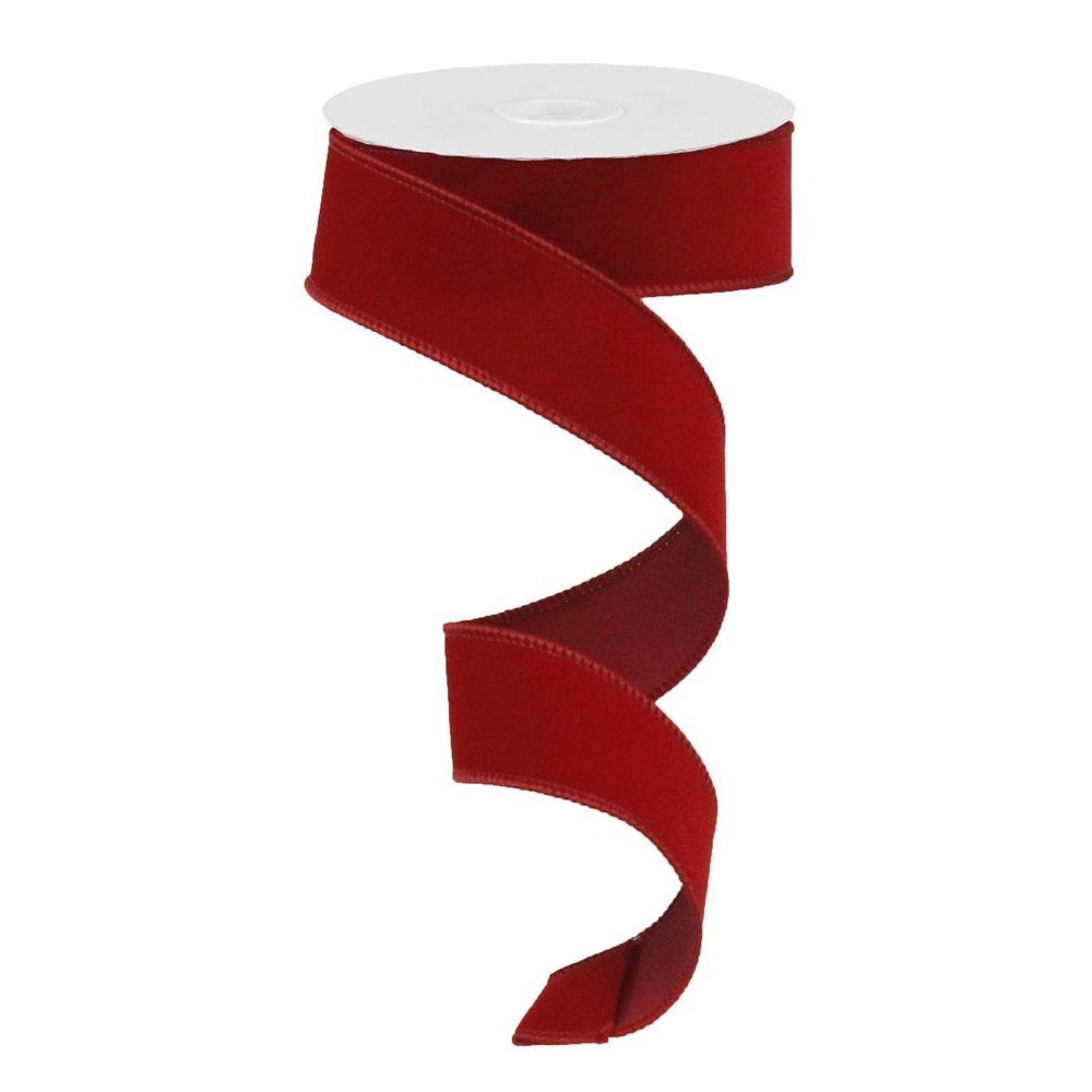 Indoor Velvet Ribbon: Cranberry, 1.5"