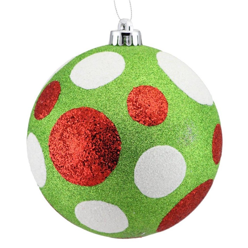 All Glitter Polka Dot Ball: Lime, 150mm