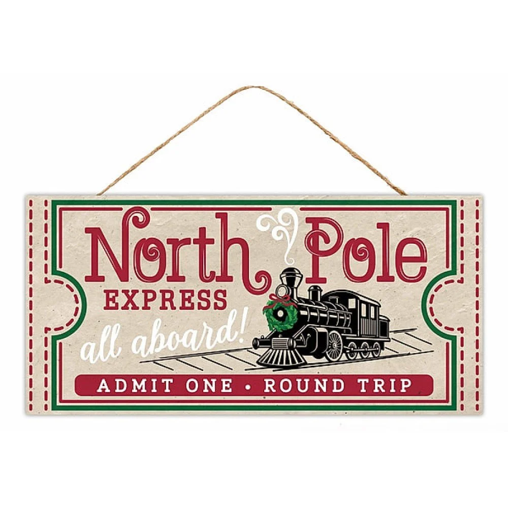 North Pole Express Ticket Sign, 12.5"