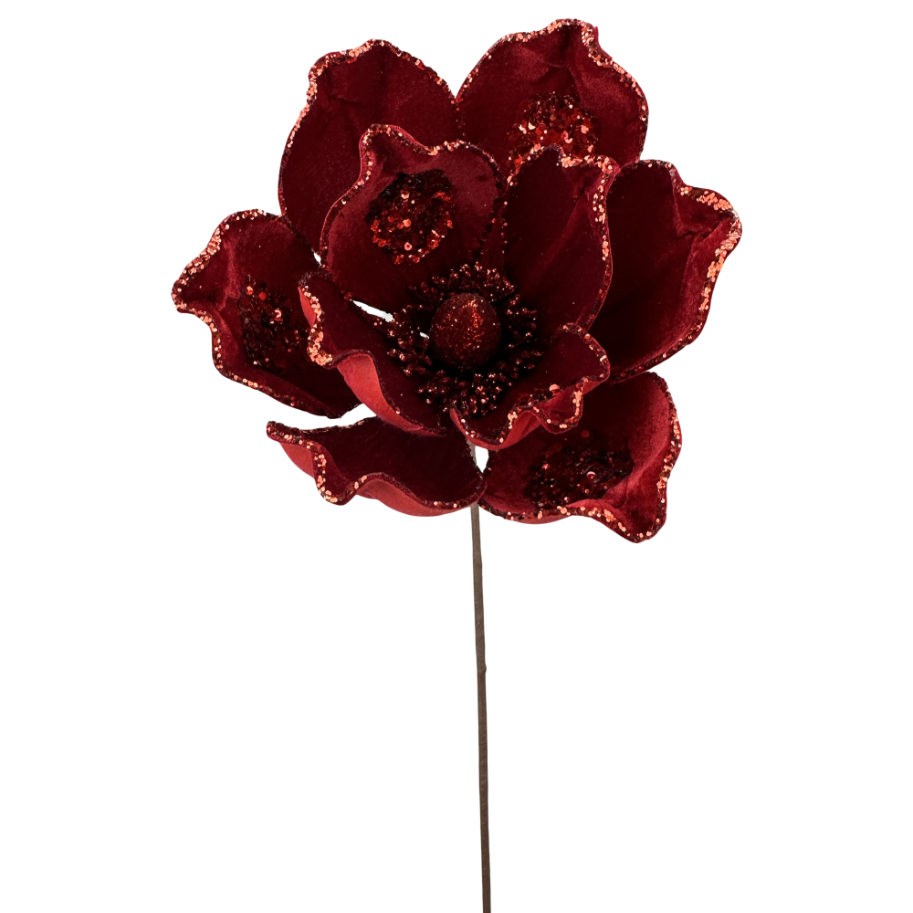 Magnolia Stem: Red, 21"