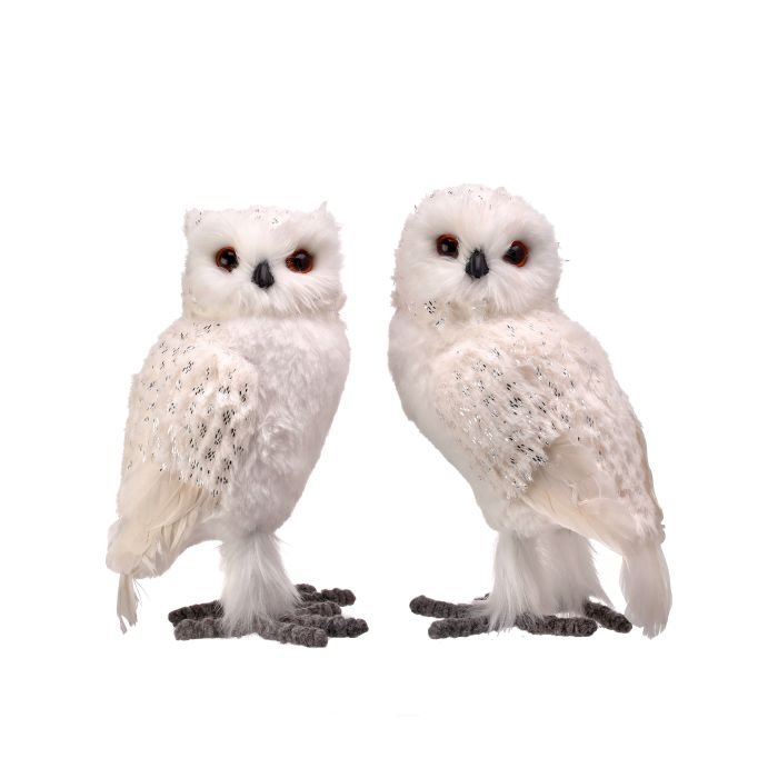 Fur/Feather Winter Owl: Assortment, 6.5"