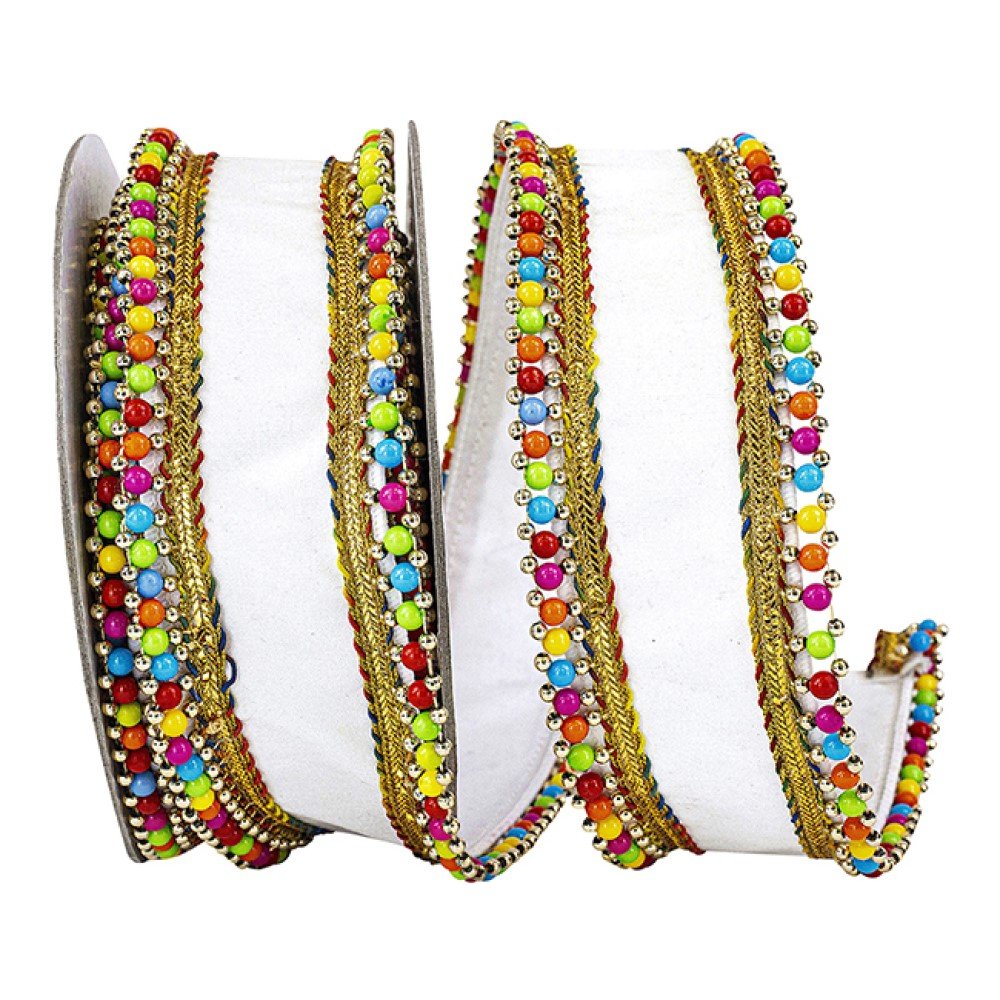 Beaded Candy Edge Deluxe: White, 2.5"