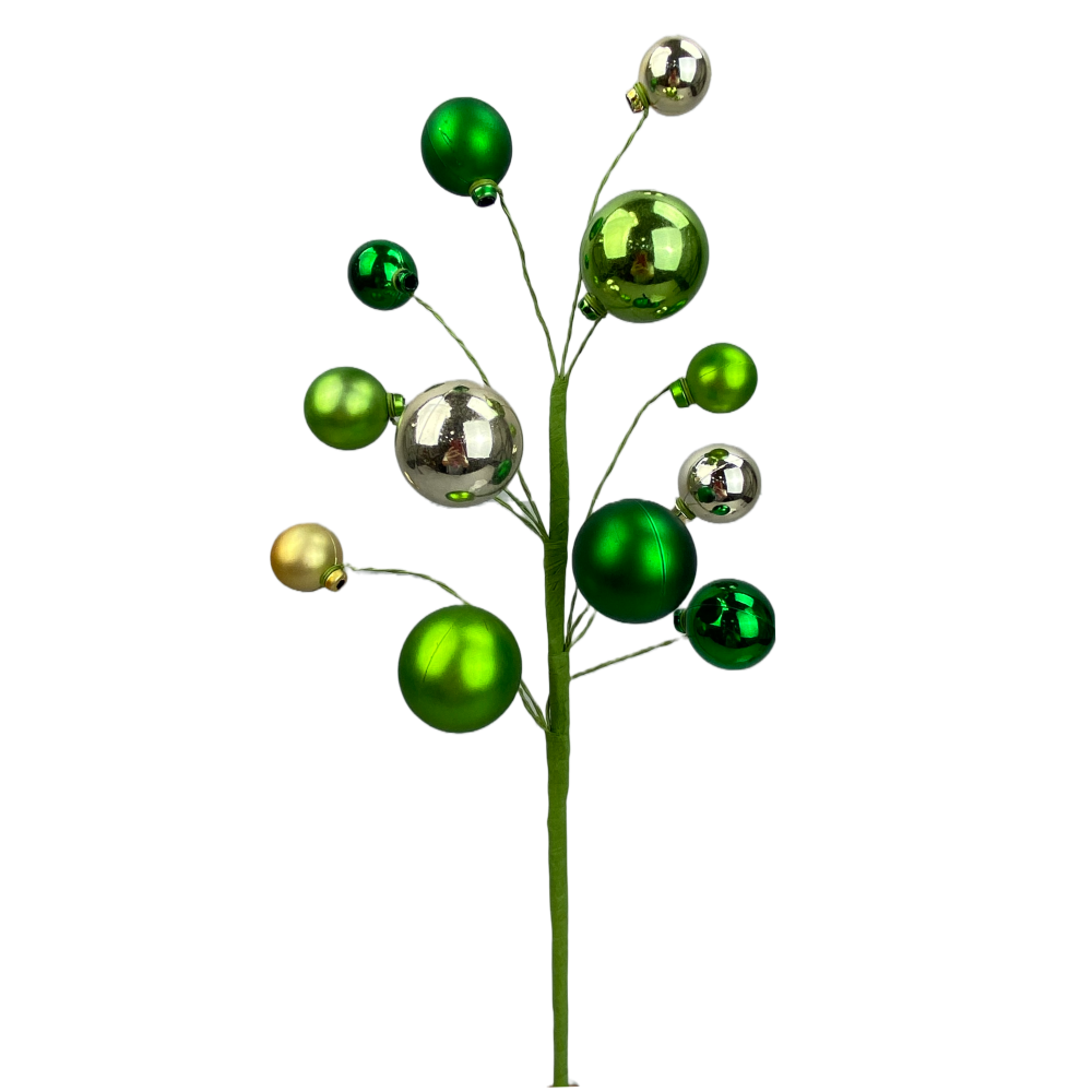 Ornament Pick: Green/Champagne, 16"