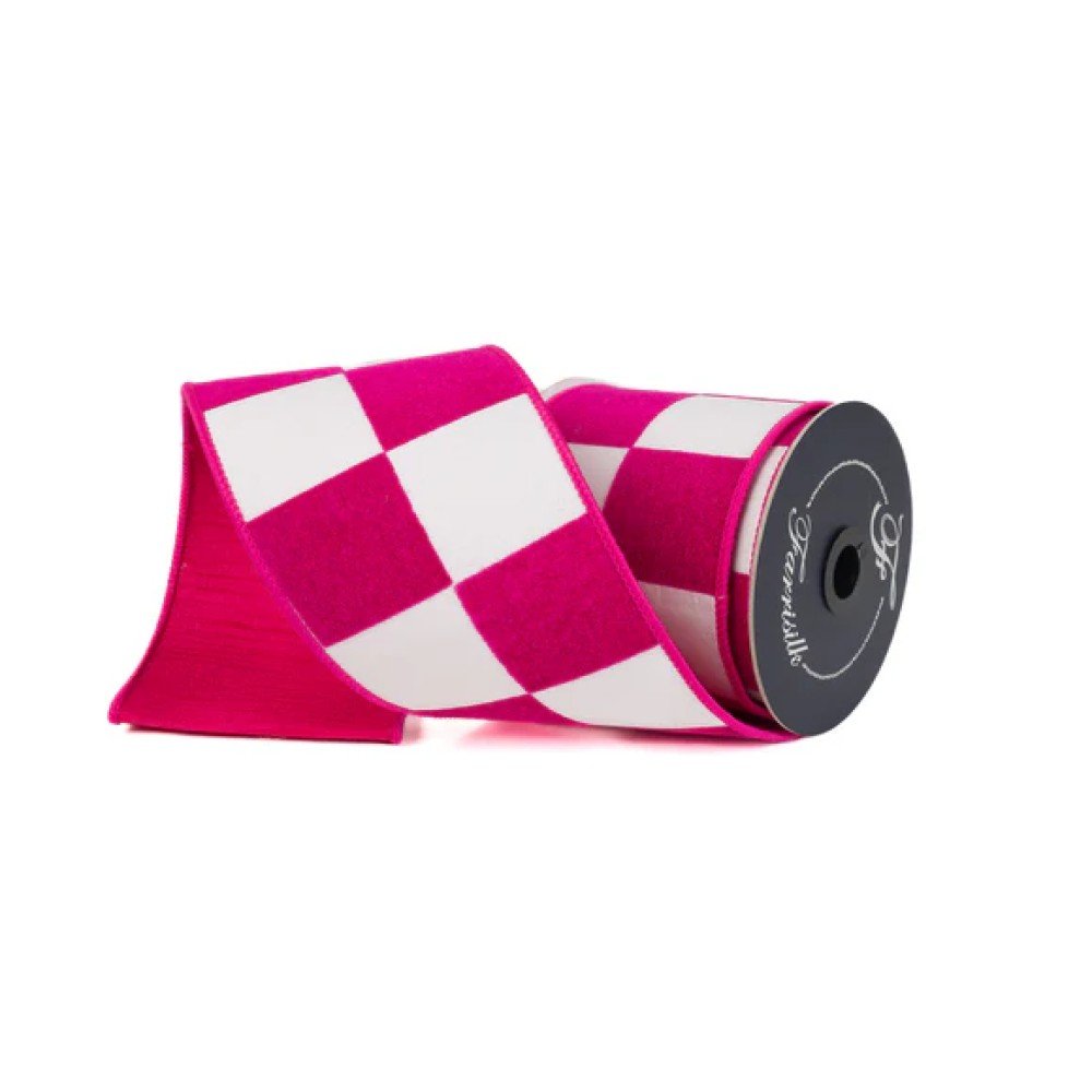 Maxi Checks: Hot Pink/White, 4"