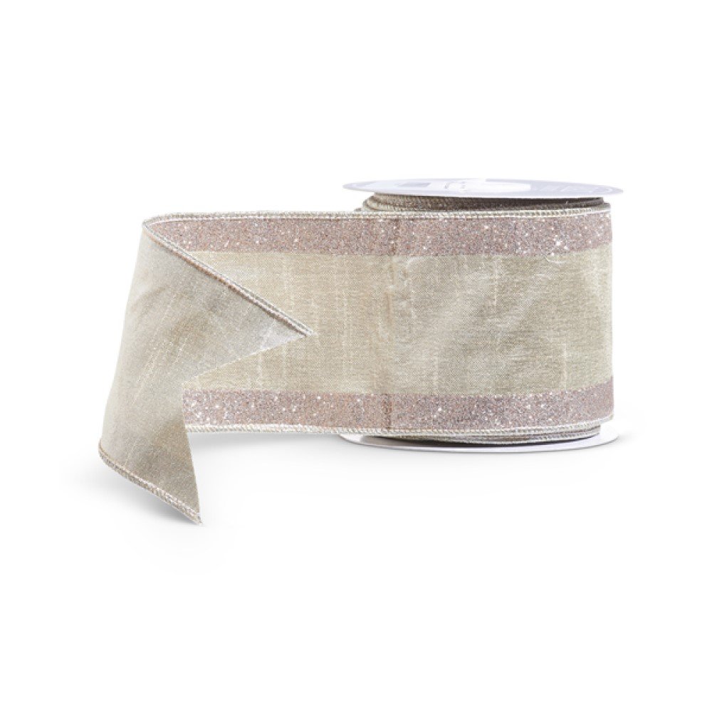 RAZ Stripes Ribbon: Silver, 4"