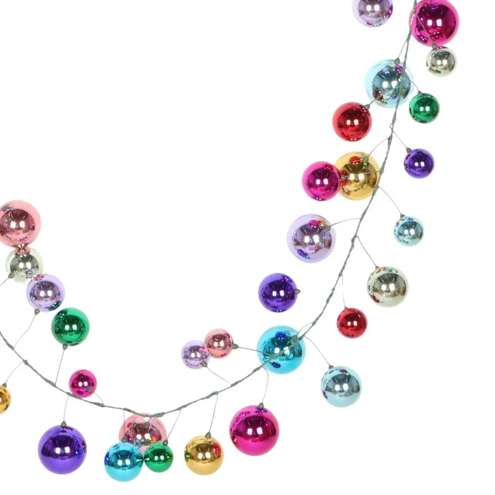 10' Shiny Ball Garland, Multi