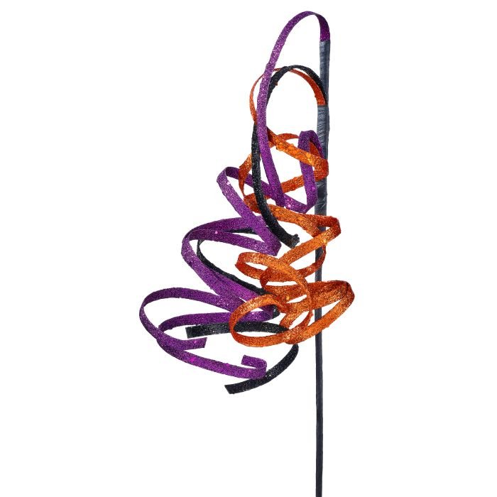 Halloween Glitter Rain Spray: Black/Orange/Purple, 23"