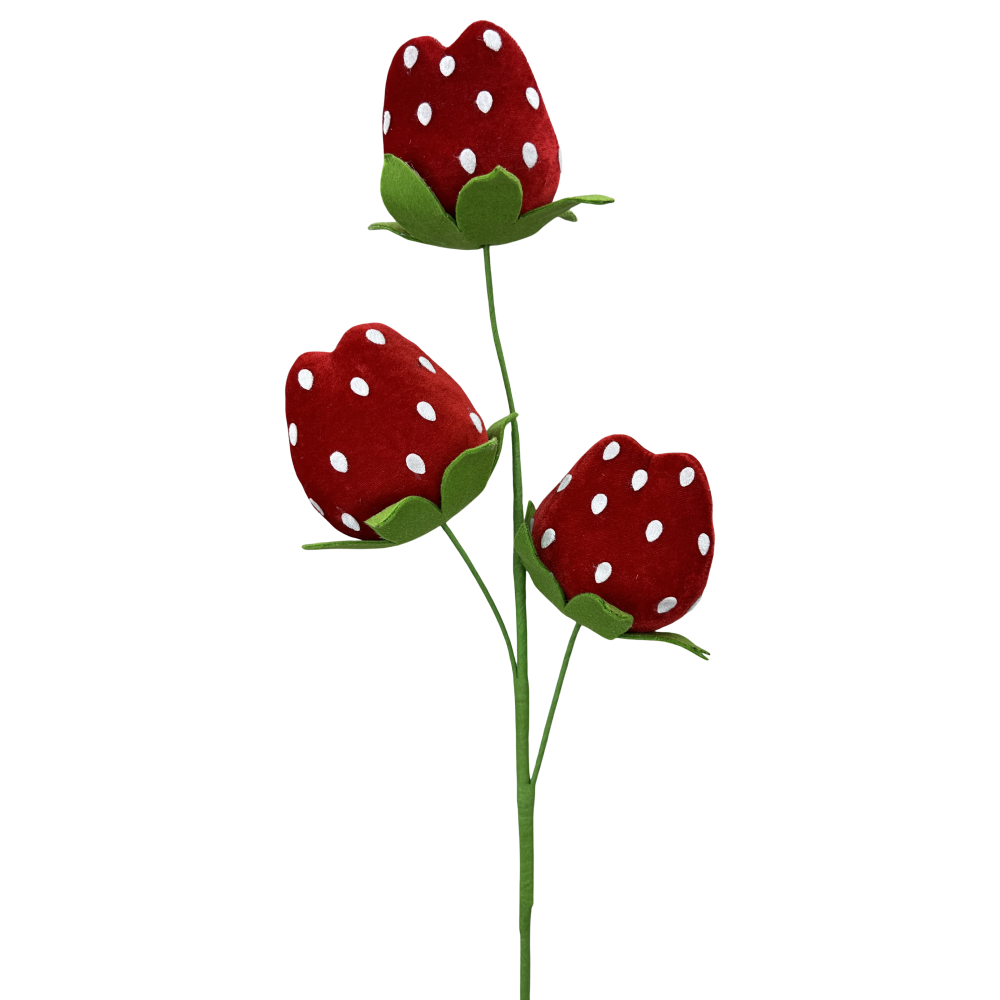 Strawberry x3 Spray: Red, 28"