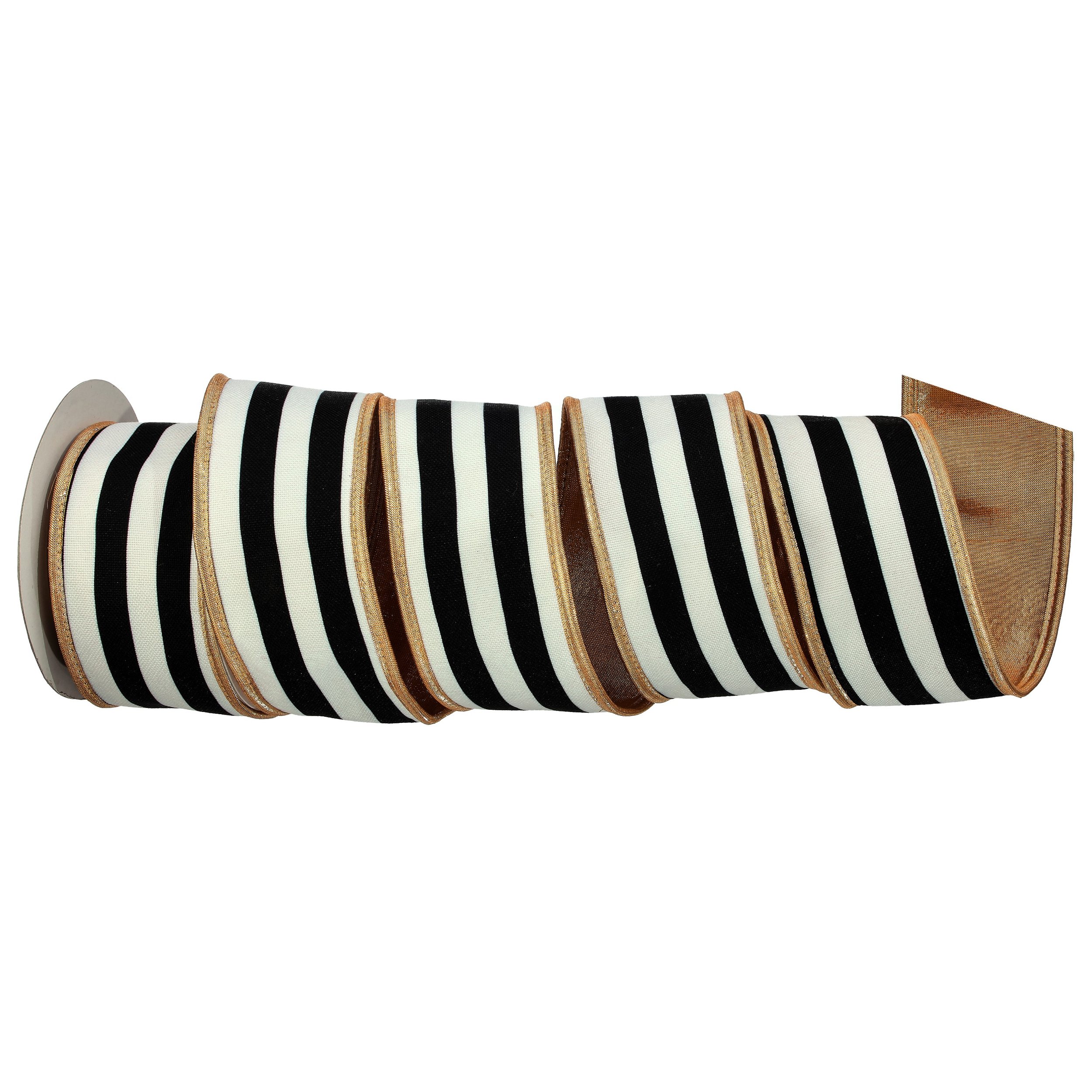 Cotton w/ Lame Stripe: Black/White, 2.5”