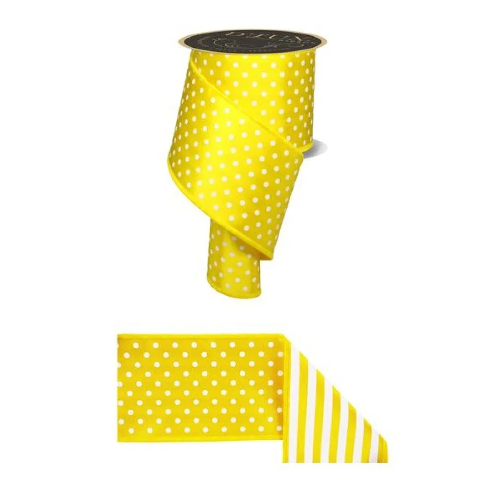 Polka Dot/Stripe/Fused: Yellow/White, 4"