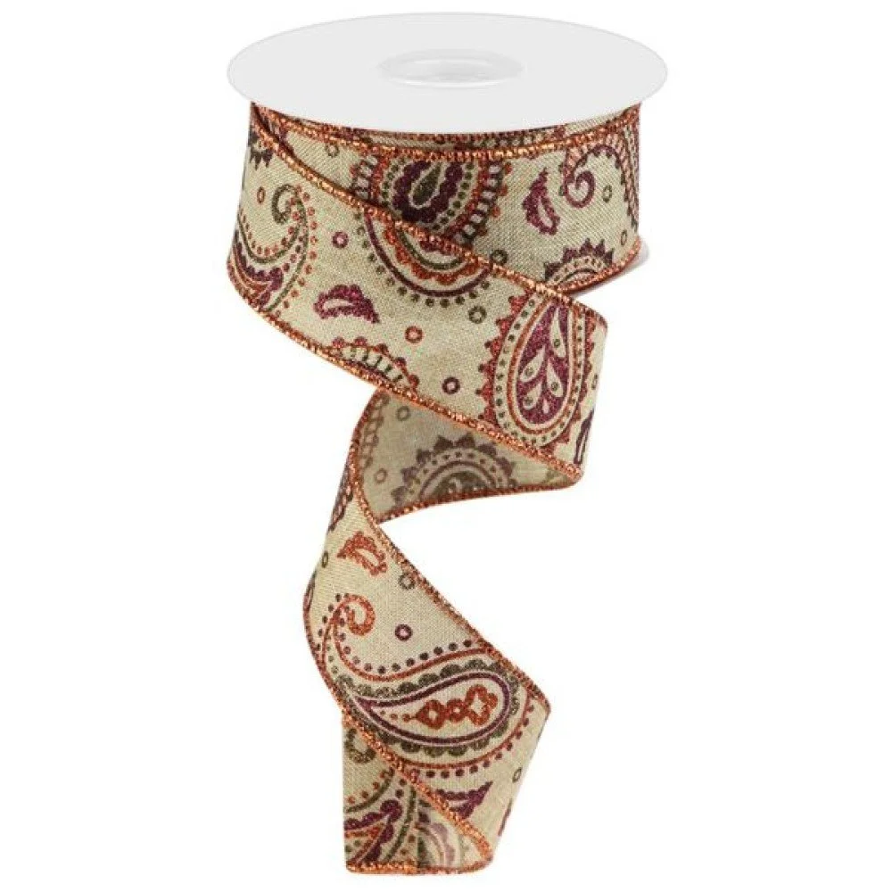 Paisley on Royal: Brown, 1.5"