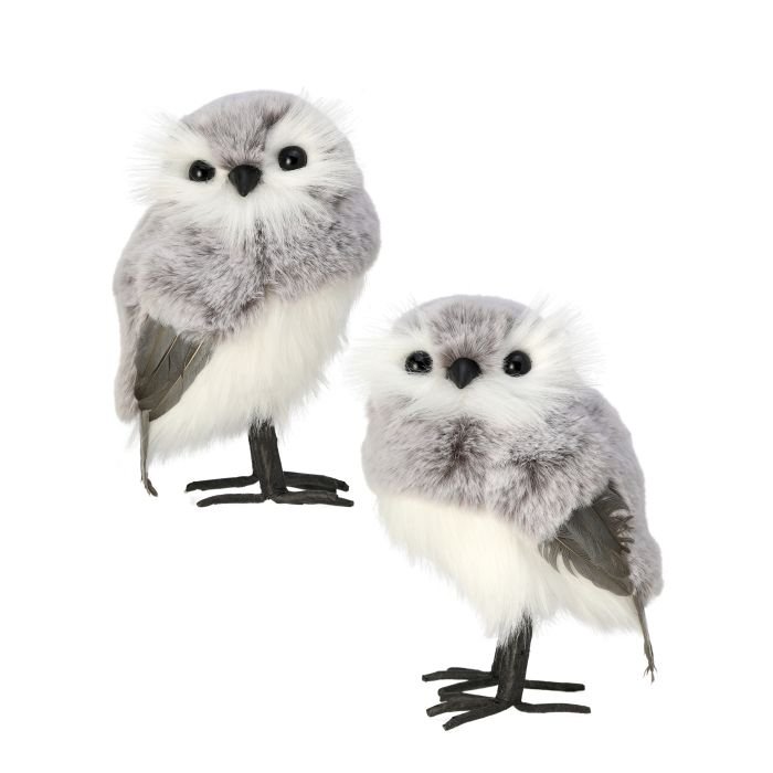 Fur/Feather Winter Owl: Assortment, 6.5"