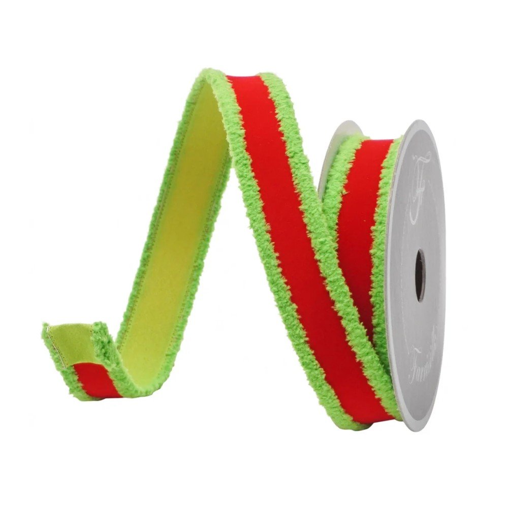 Scrooge Trim: Red/Lime, 1"
