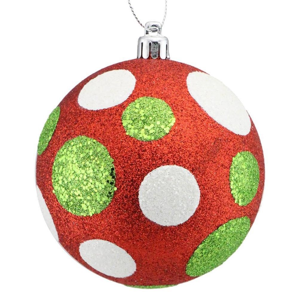 All Glitter Polka Dot Ball: Red, 100mm