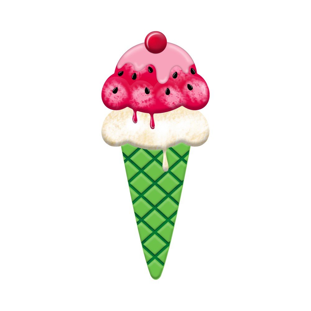 Metal Watermelon Ice Cream Cone, 12"