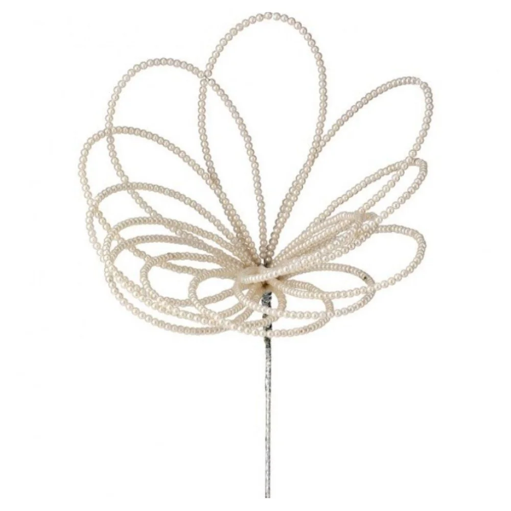 Pearl Bead Wire Spray: White, 20"