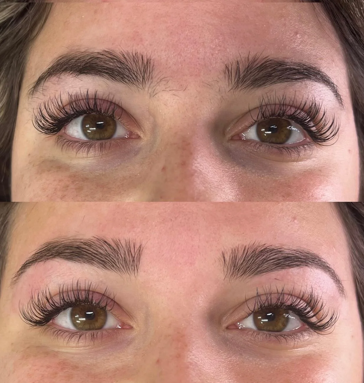 the difference a quick brow cleanup can make😍 this lash/brow combo is ELITEEE😤
