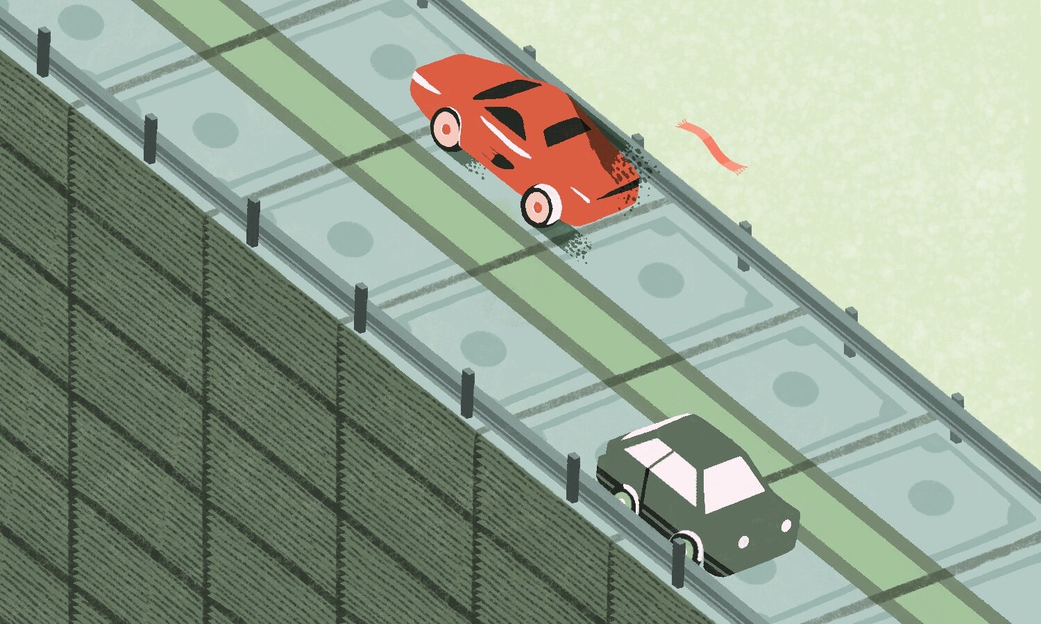 Spot Illustration on "Driving Speed Affects Your Insurance Rates"