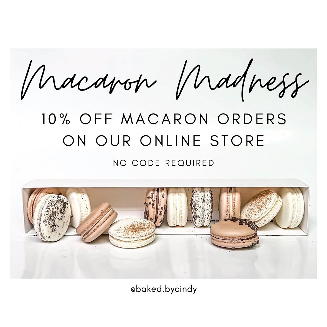 ✨SALE!✨ Whether you&rsquo;re craving a treat for the weekend or stocking up on snacks for your Spring Break road trips, our Macarons are the answer! Head to our online store now to get yours! 10% off Macarons, no code required. 

Current flavours in 