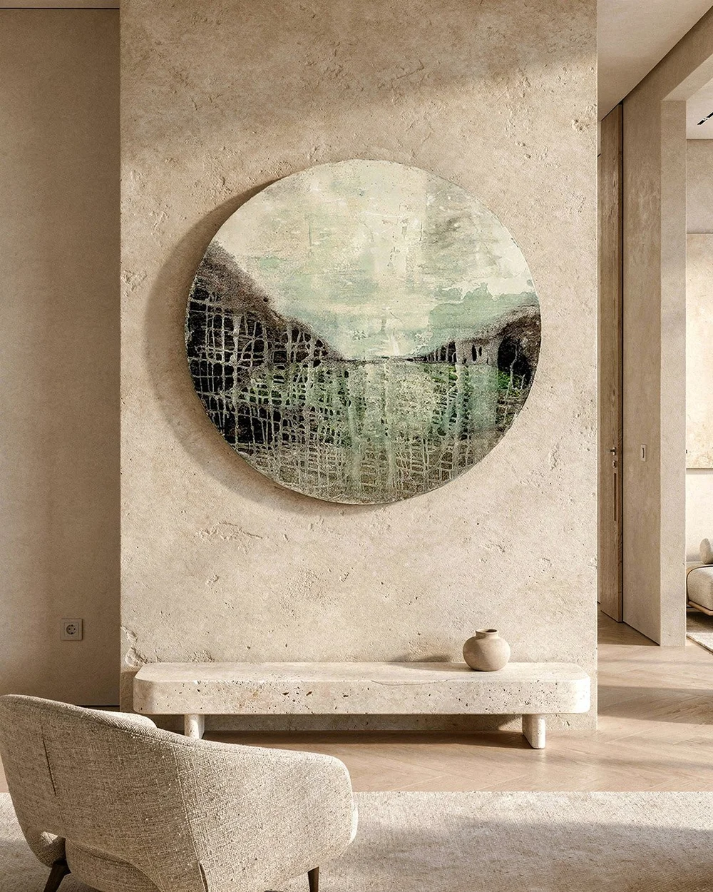 Green Aperture by Shanly Simpson, shown in an interior setting.