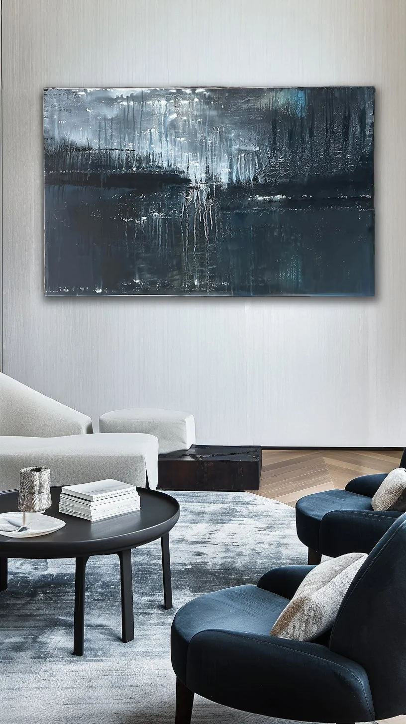 Midnight Reflection by Shanly Simpson, shown in an interior setting.