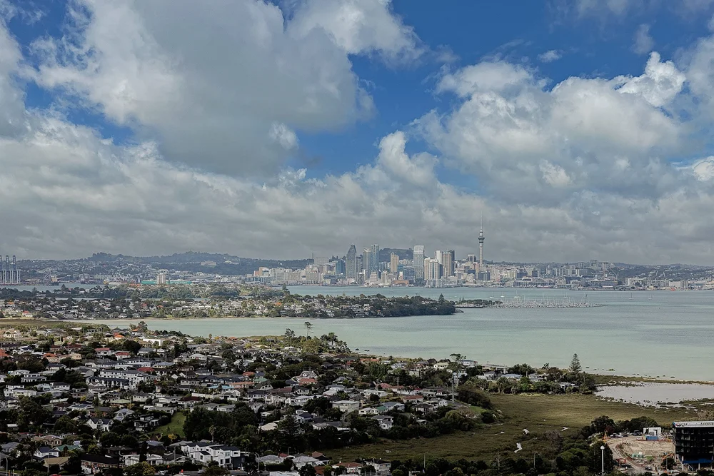 Takapuna cityscape and coastline viewed from the apartment.