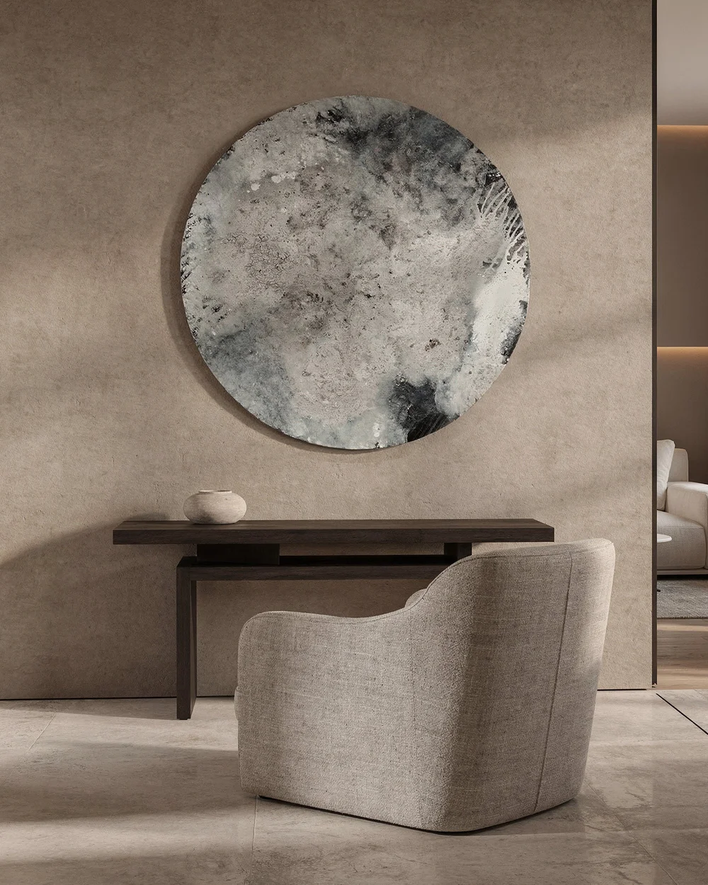 White Planet by Shanly Simpson, shown in an interior setting.