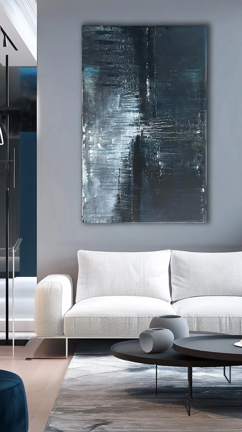 Midnight Reflection by Shanly Simpson, shown in an interior setting.