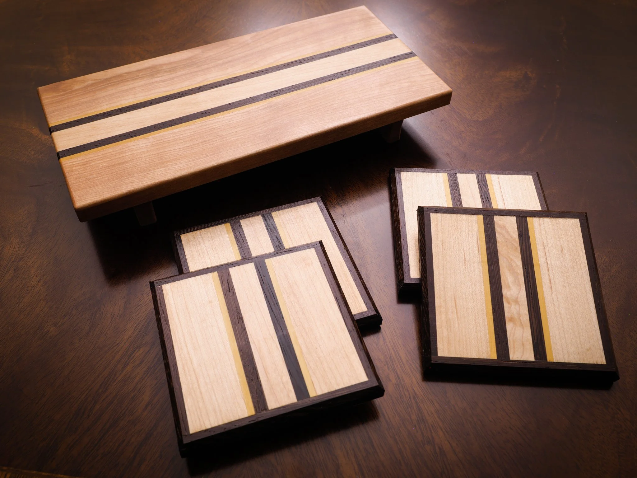 Sushi tray and coaster set