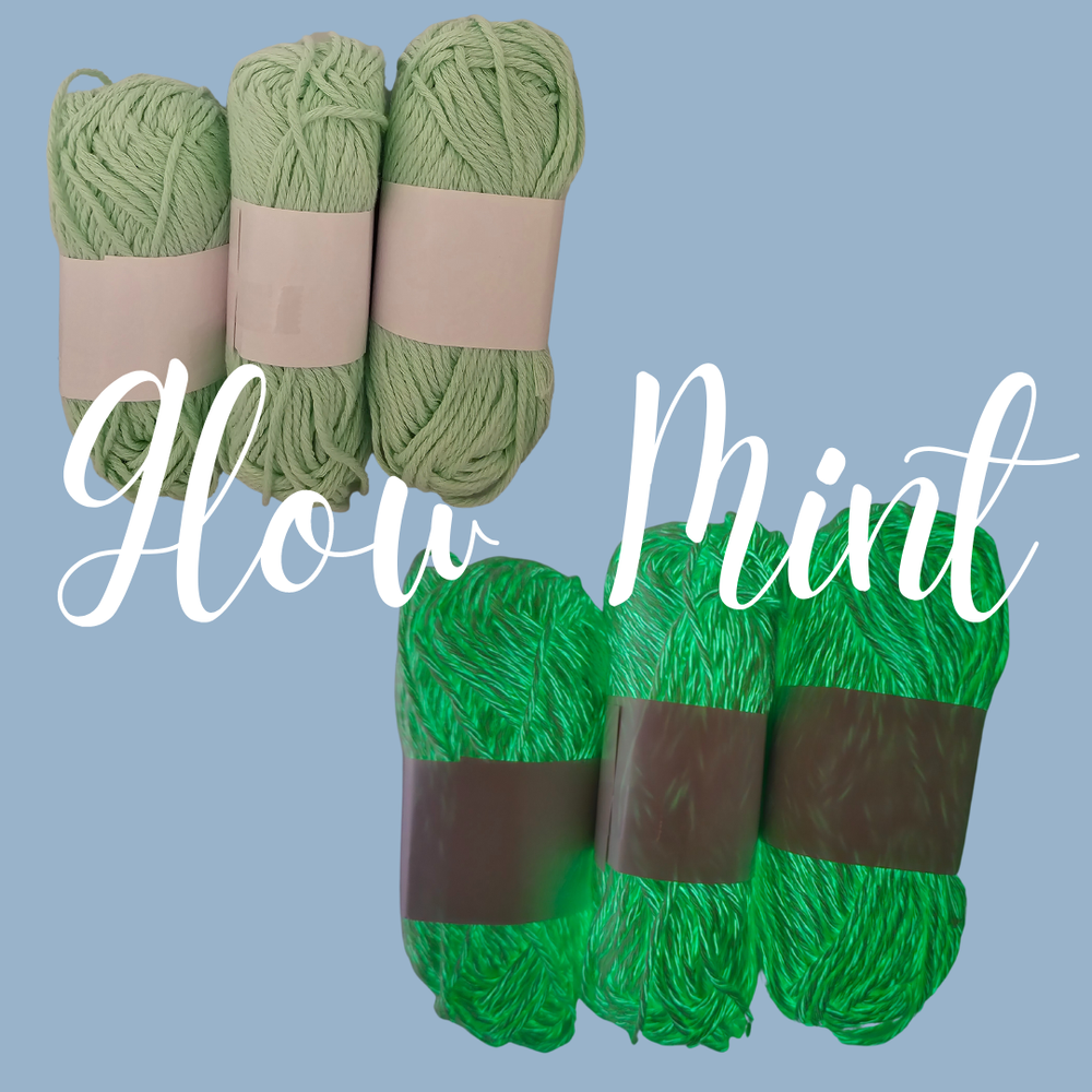  Hill Yarns Glow in The Dark Yarn for Crochet, Pack of 4 Mini  Skeins 55m, 220m Total, Premium Grey Neon Material for Engaging Glow Yarn  Based Crocheting & Knitting Projects