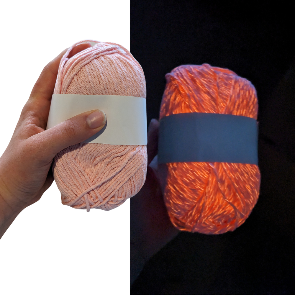 Hill Yarns Glow in The Dark Yarn That Is Glow Grey Yarn Pack of 4 Mini Skeins 55m, 220m Total, Neon Yarn That Is Glow in The Dark Yarn for Crochet