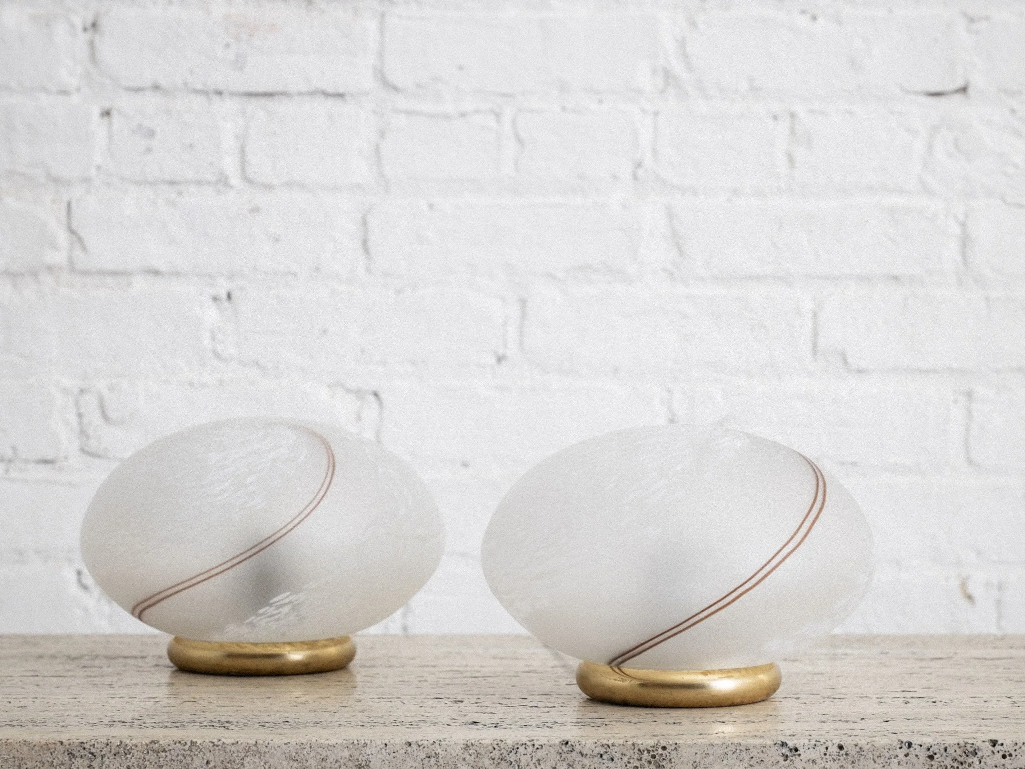 Vetri Murano "Swirl" Table Lamps, Italy 1980s, a Pair