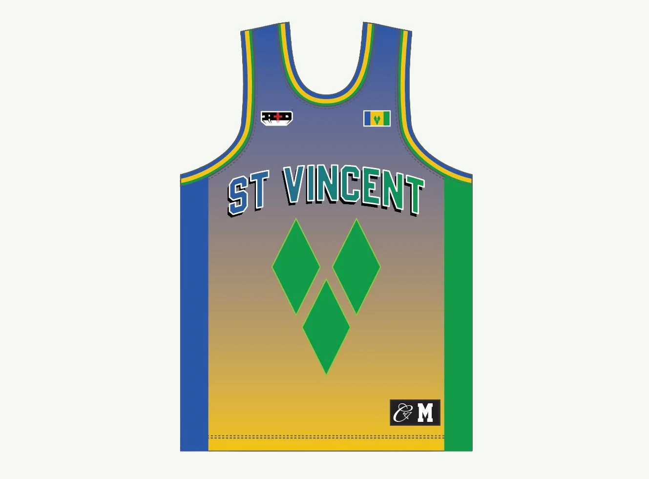 Blue St. Vincent and the Grenadines Basketball Jersey