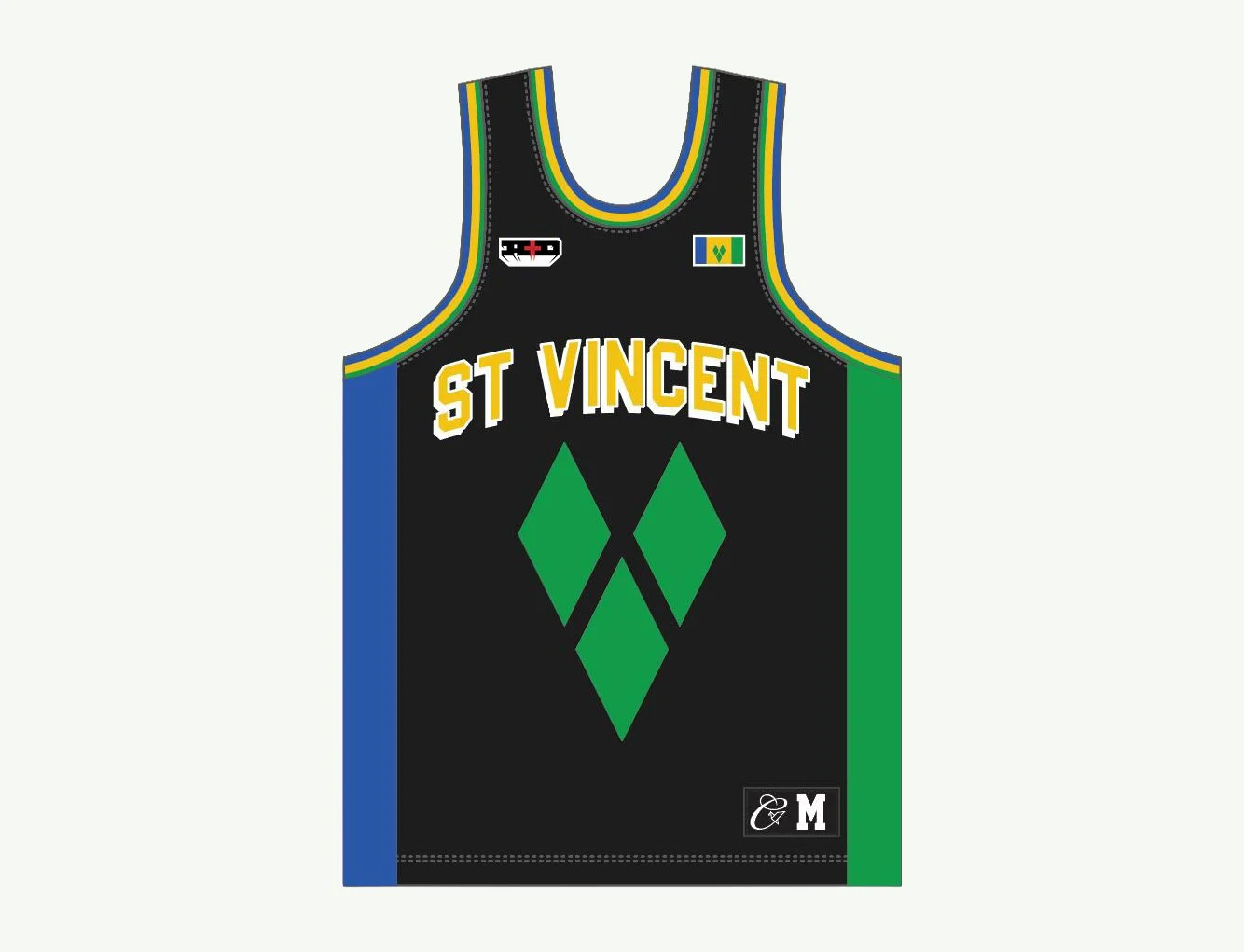 Black St. Vincent and the Grenadines Baseball Jersey (Limited Edition)