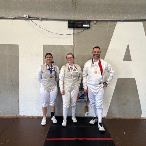 Congrats to the awesome saber and foil fencers who competed in January's in-house tournament!

Mixed Foil: 1st place, Maya Kurth and 2nd place, Ethan Ashby

Y-12 Saber: 2nd place, Luke Smith, 3rd place Owen Doxey and Sasha Leaming

E and Under Mixed 