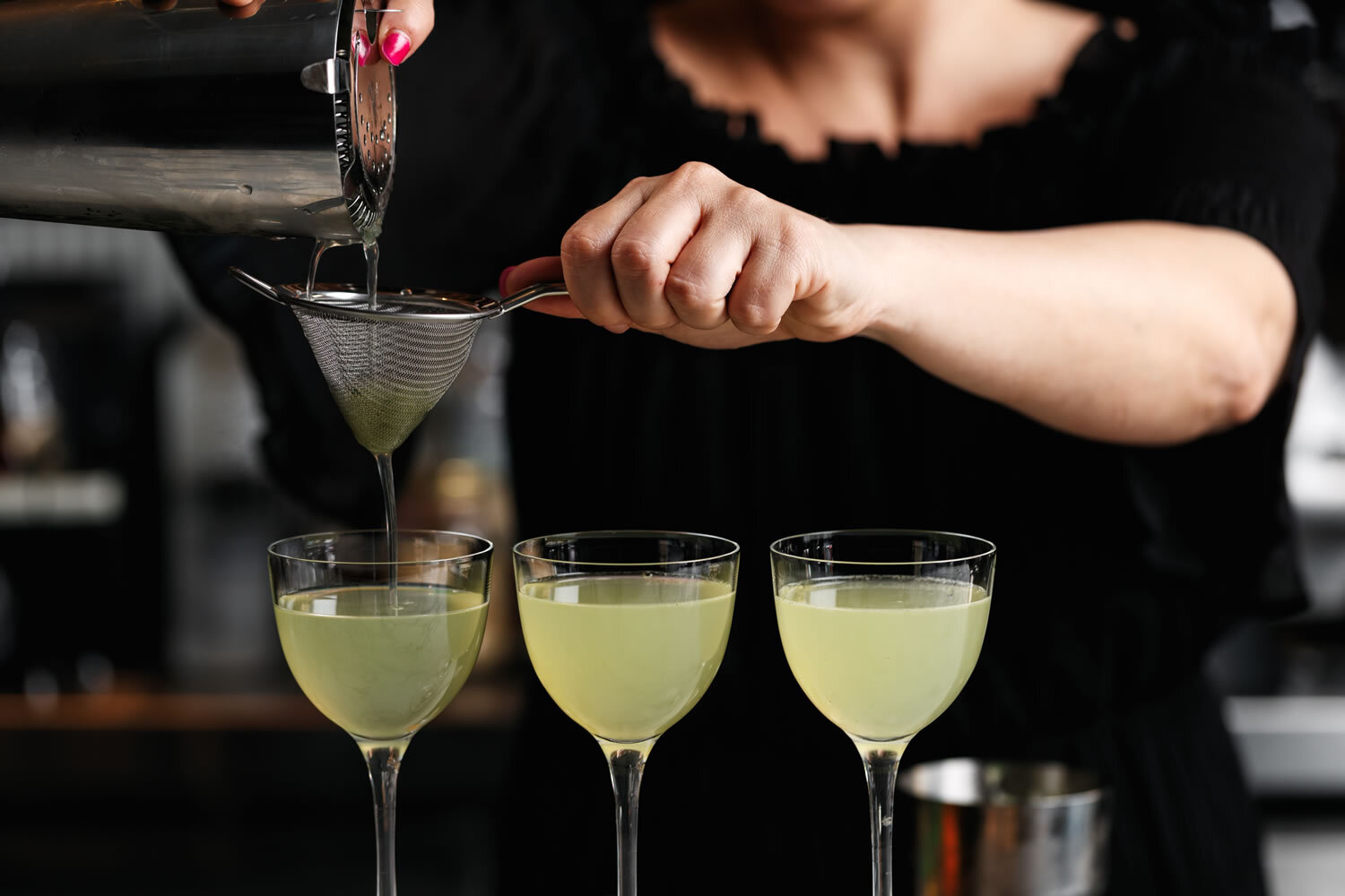 Bartender preparing cocktails