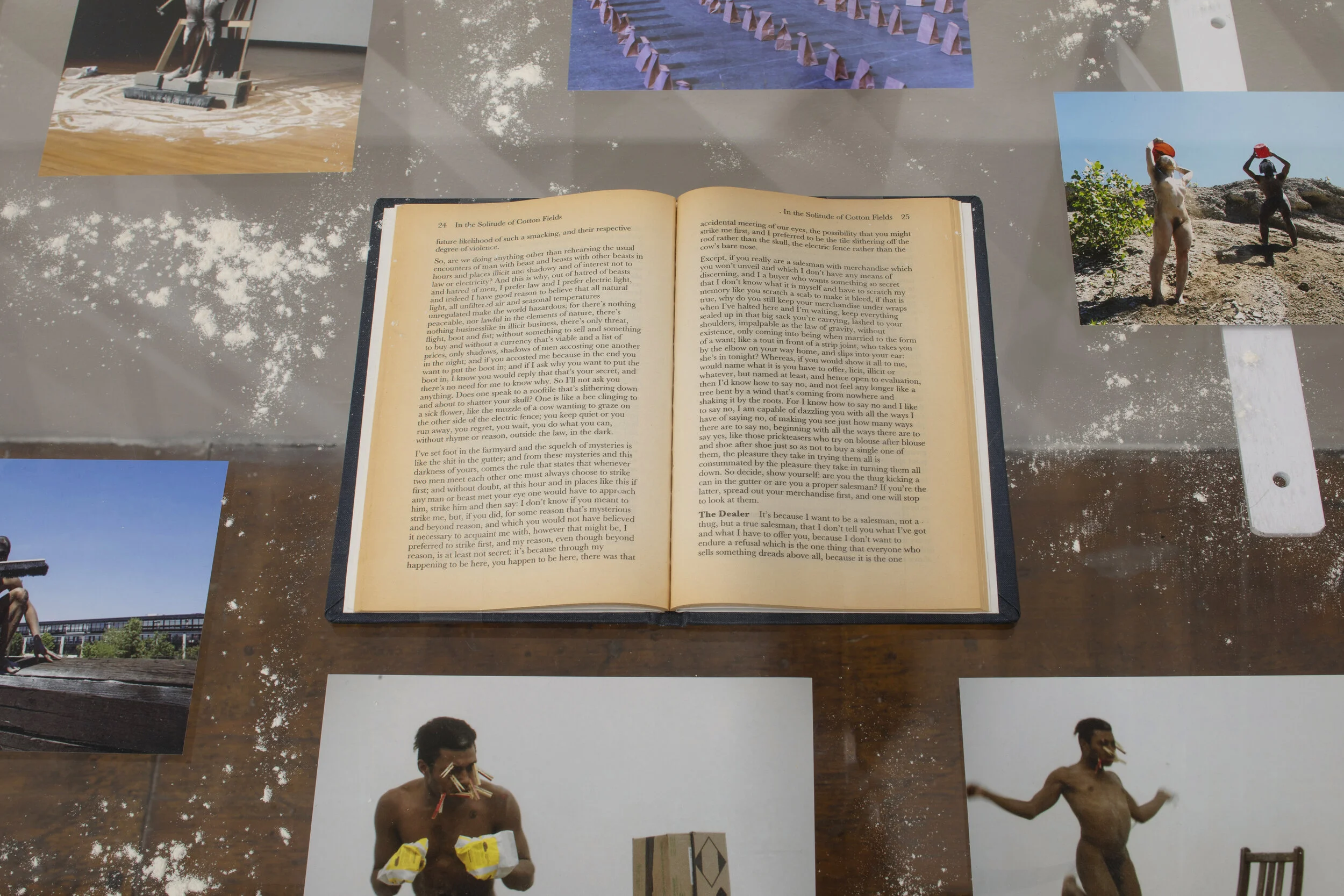 Case 1: Prints, Ephemera, Documentation, 2021 (detail) in&nbsp;Keioui Keijaun Thomas: Hands Up, Ass Out, curated by Shehab Awad as Executive Care*, 2021 at Participant Inc, New York. Photo: Daniel Kukla.