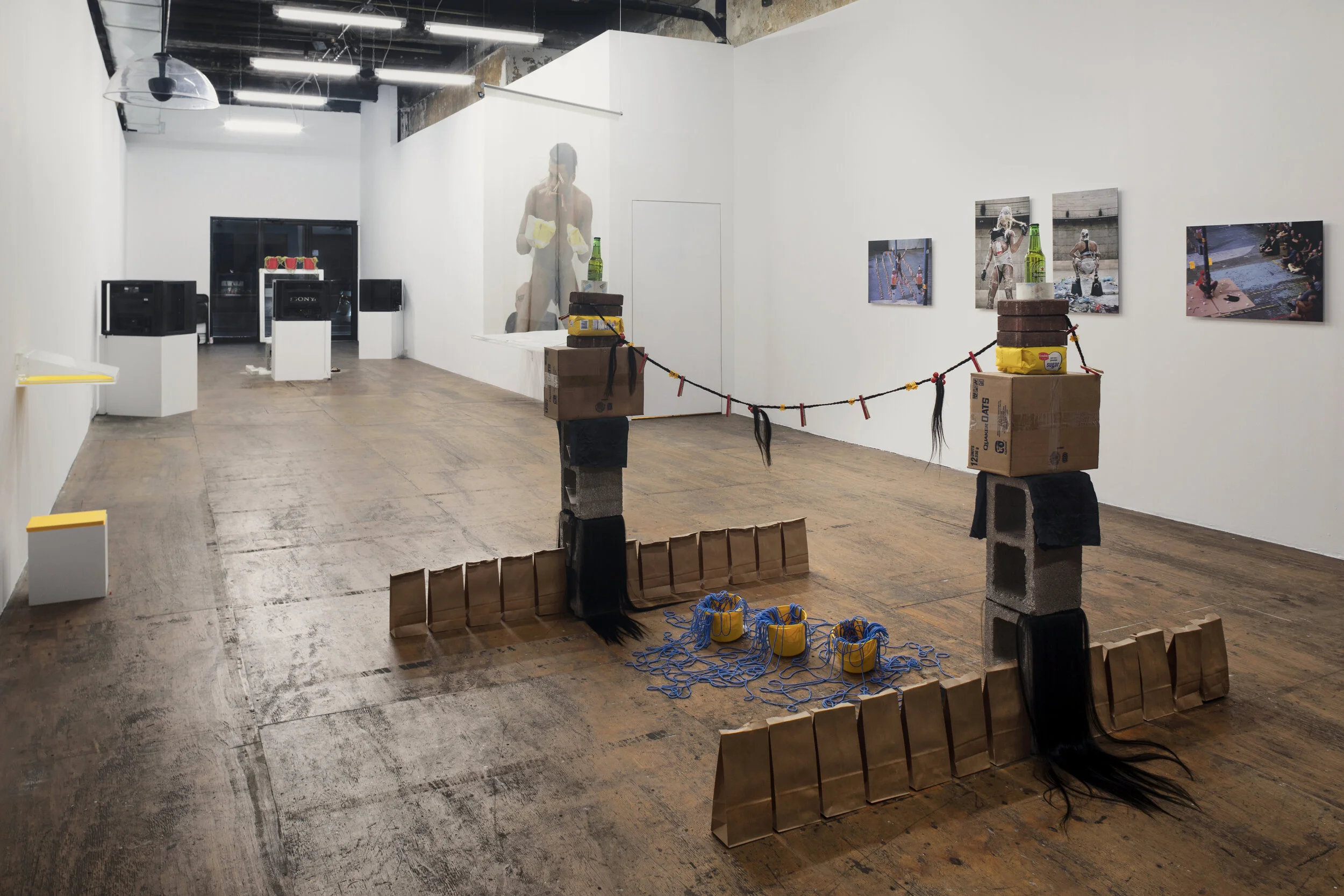 Keioui Keijaun Thomas: Hands Up, Ass Out, curated by Shehab Awad as Executive Care*, 2021, installation view at Participant Inc, New York. Photo: Daniel Kukla.