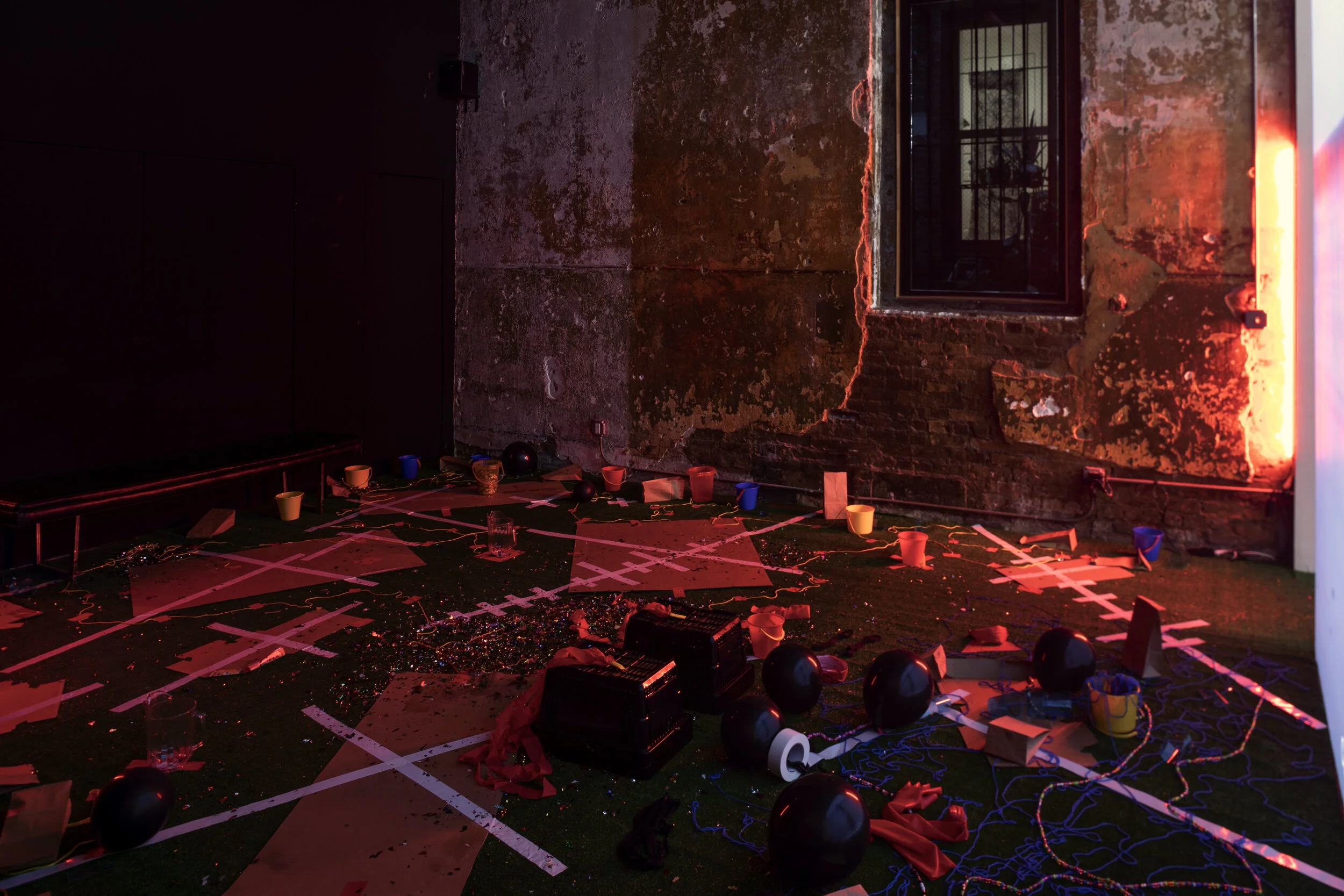 Middle Passage: After the Party, 2018–20, in Keioui Keijaun Thomas: Hands Up, Ass Out, curated by Shehab Awad as Executive Care*, 2021 at Participant Inc, New York. Photo: Daniel Kukla.