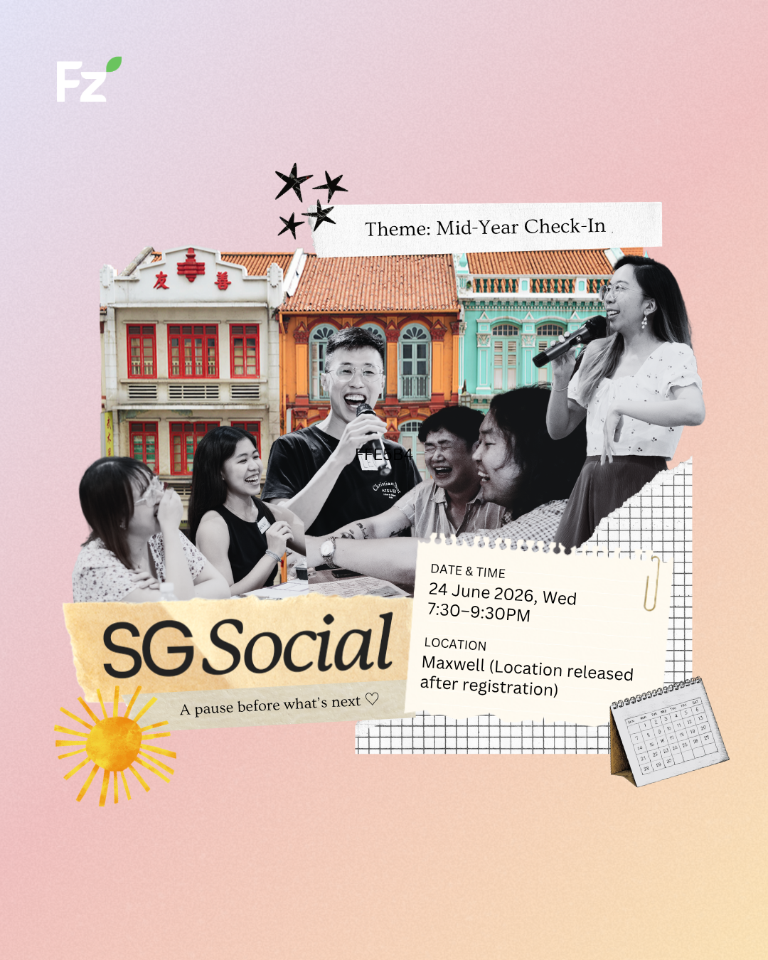 Infographic about Friendzone's upcoming event, SG Social (Jun 2026): Mid-Year Check-In