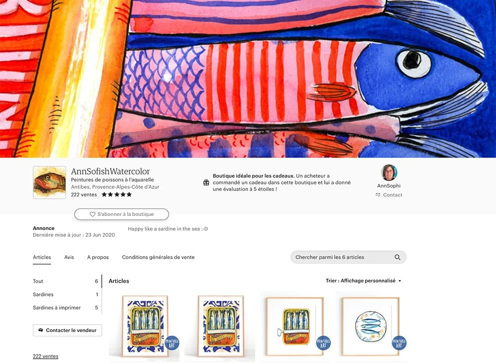 Ansofish watercolors - Mostly sardines