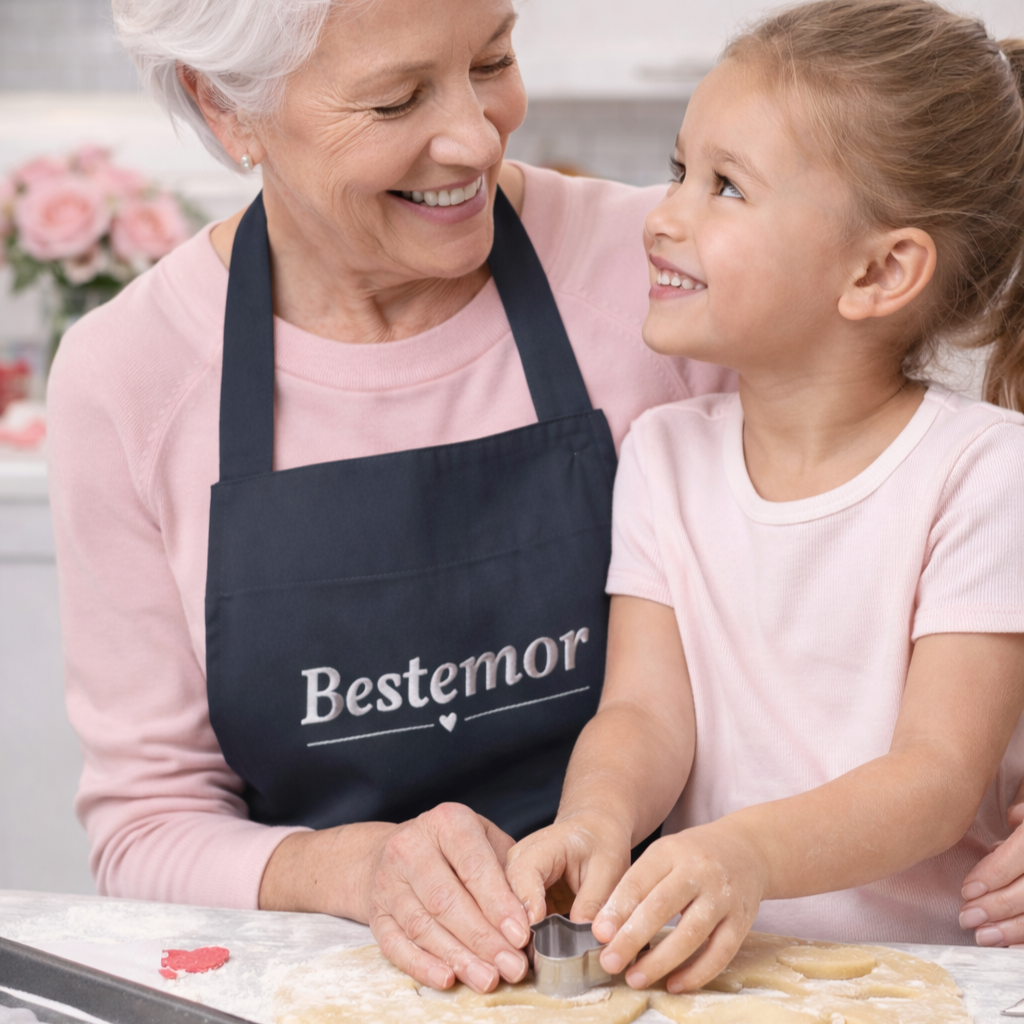 Bestemor Embroidered Organic Cotton Apron