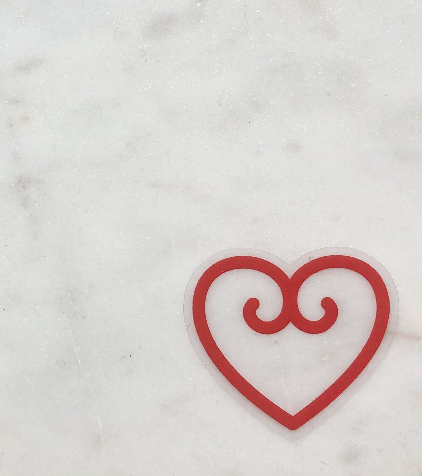 Cute Scandinavian Heart Sticker Vinyl Red
