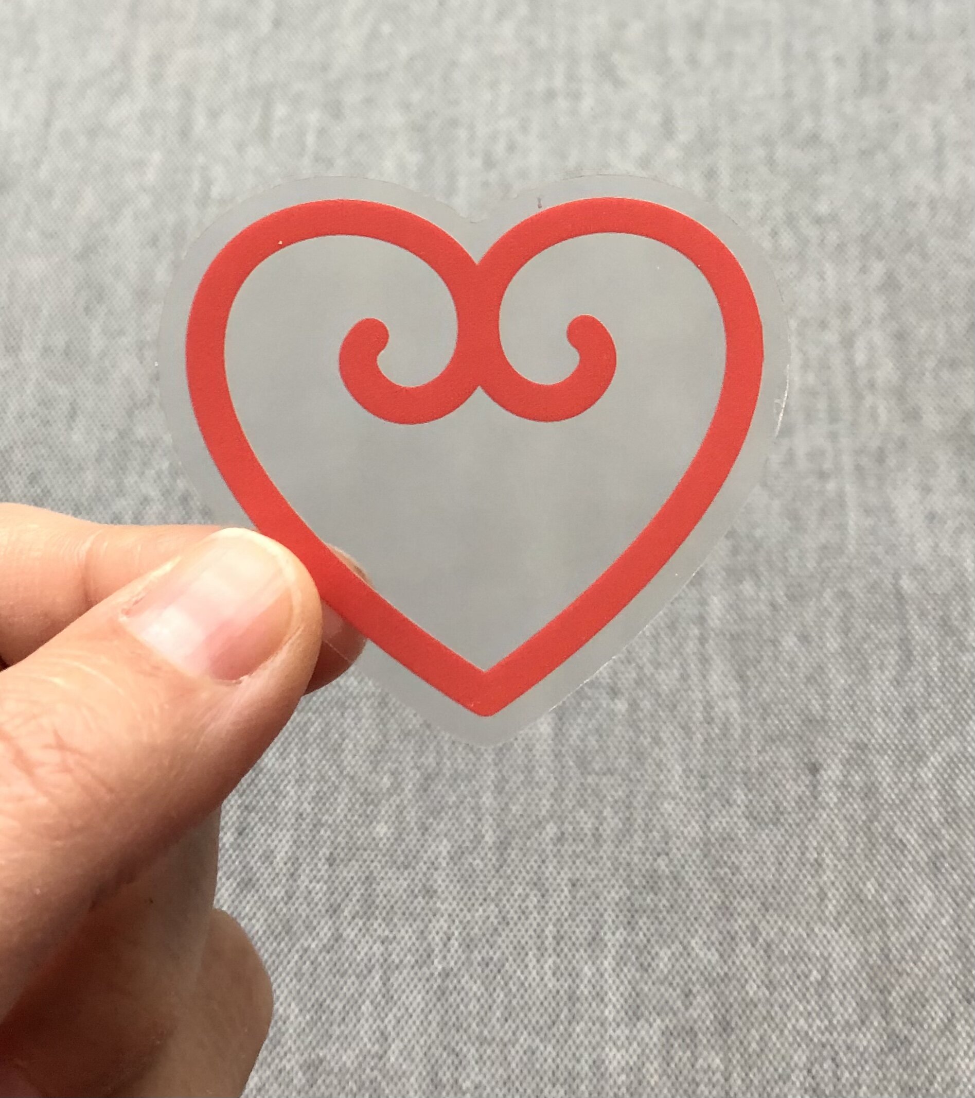 Scandinavian Heart Sticker Red Opaque Heart Vinyl