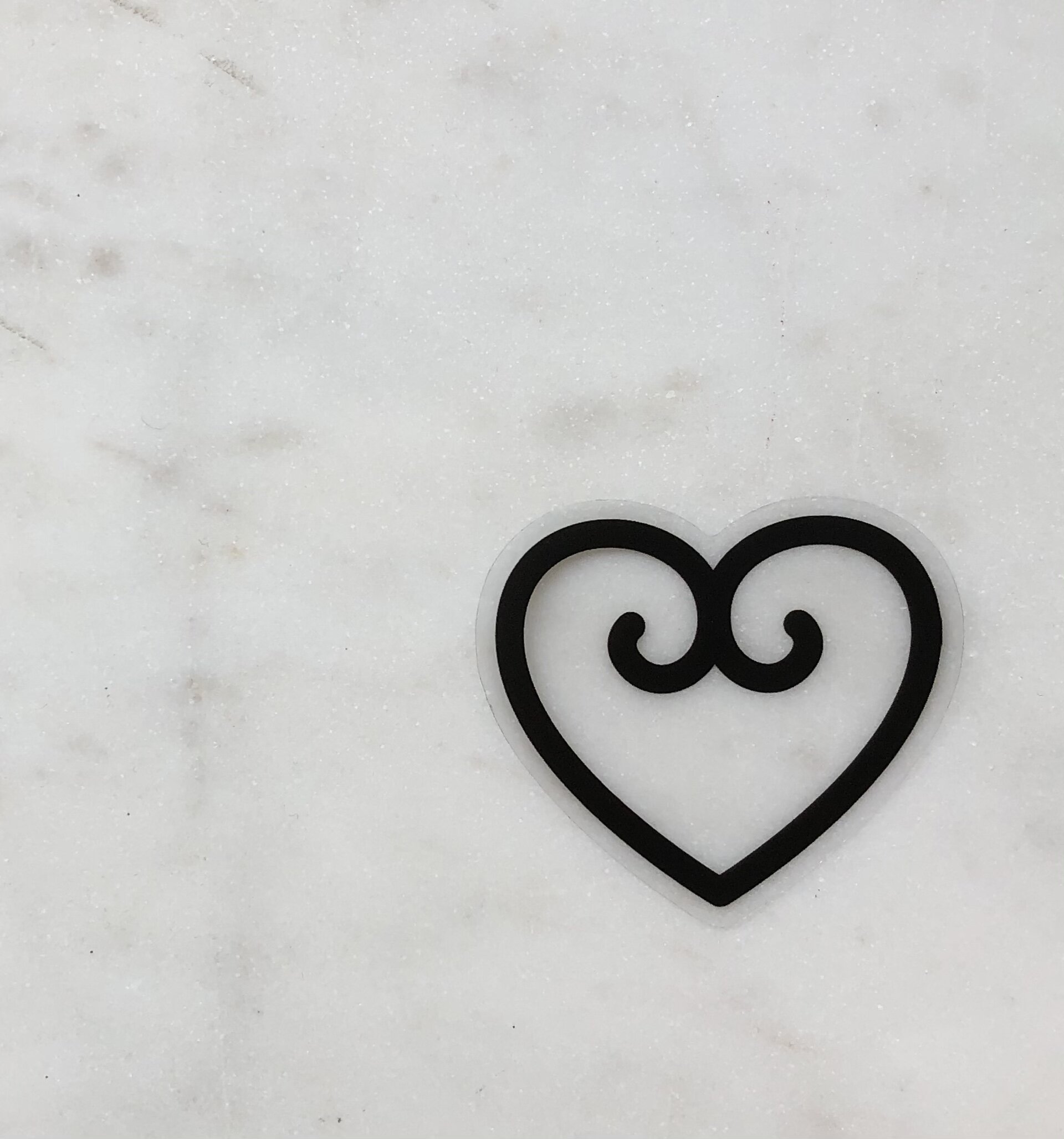 Cute Scandinavian Heart Sticker Vinyl Black